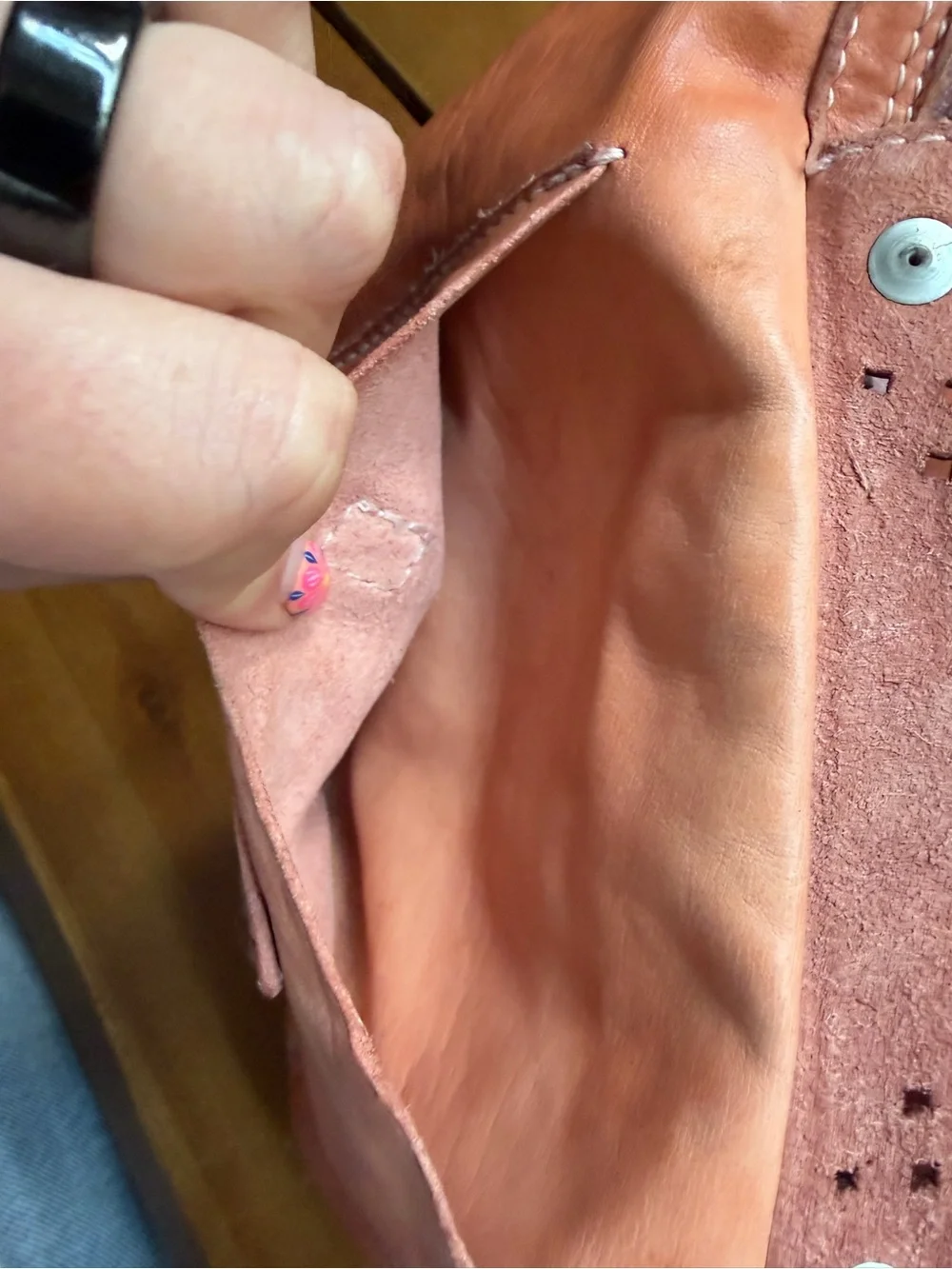 Campomaggi orange/brown leather studded waist bag with turquoise accents